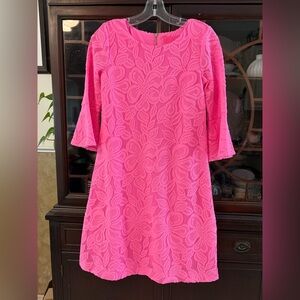 Brighton Bell Sleeve Lace Dress. Pink